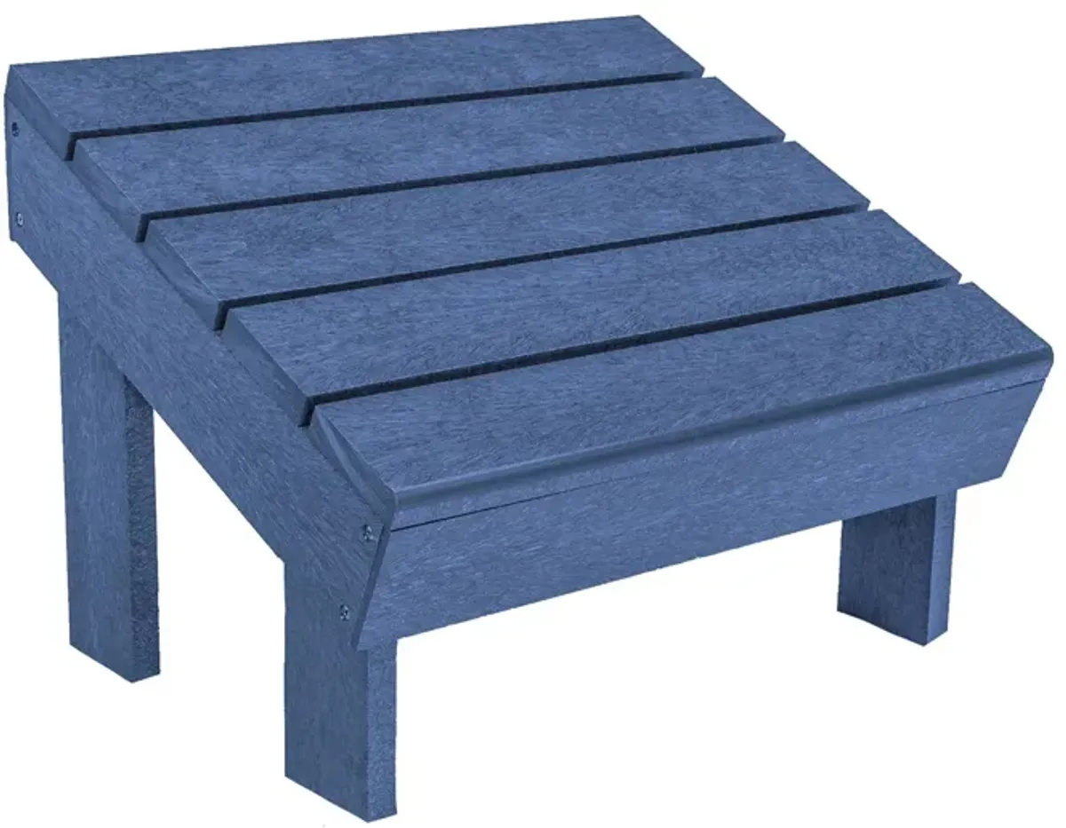 Generation Recycled Outdoor Modern Adirondack Footstool in Navy by C.R. Plastic Products