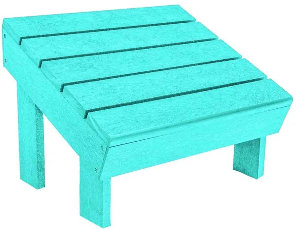 Generation Recycled Outdoor Modern Adirondack Footstool in Turquoise by C.R. Plastic Products