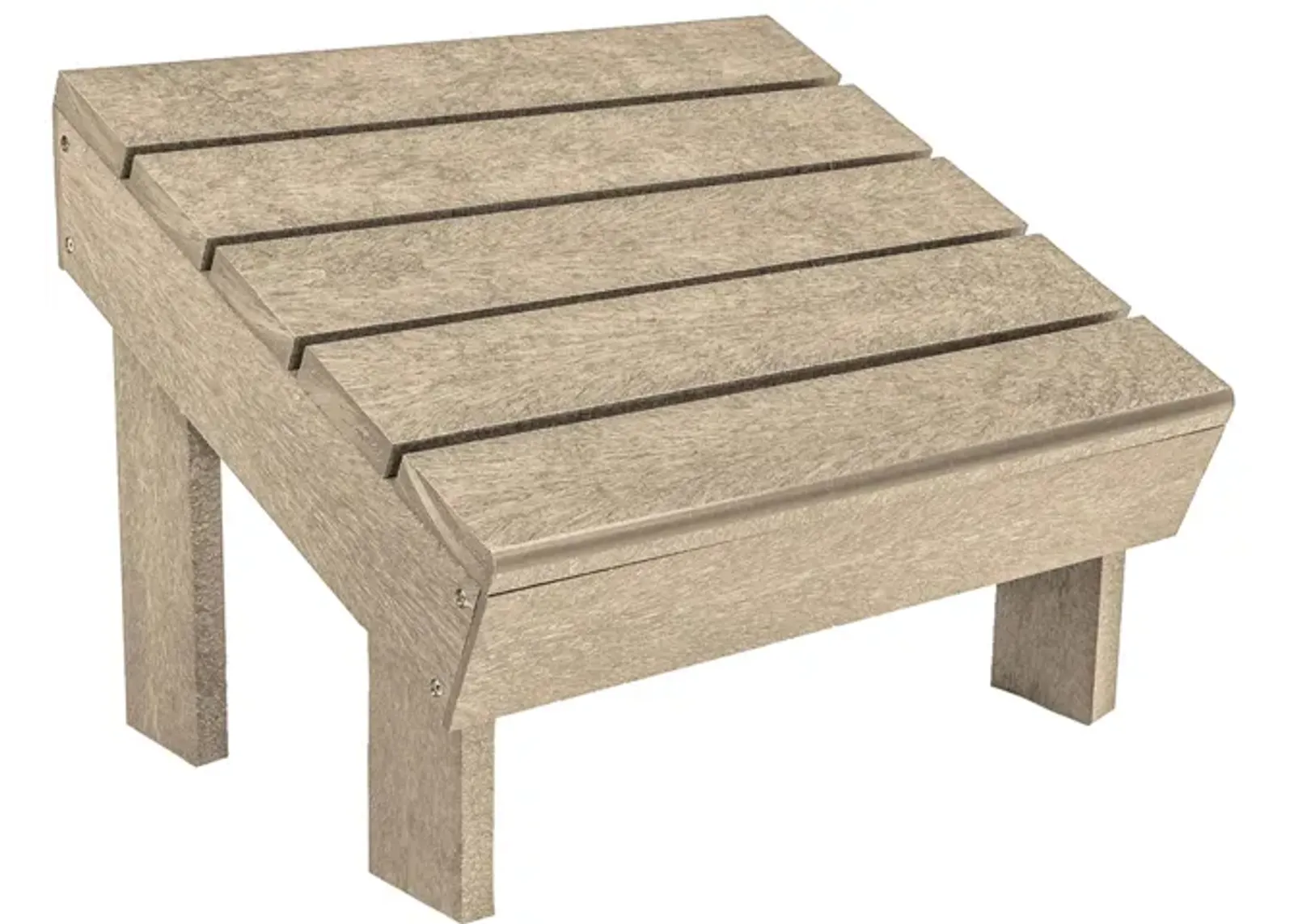 Generation Recycled Outdoor Modern Adirondack Footstool in Beige by C.R. Plastic Products