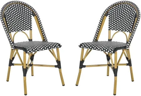 Montez Outdoor French Bistro Side Chair - Set of 2 in Iris by Safavieh