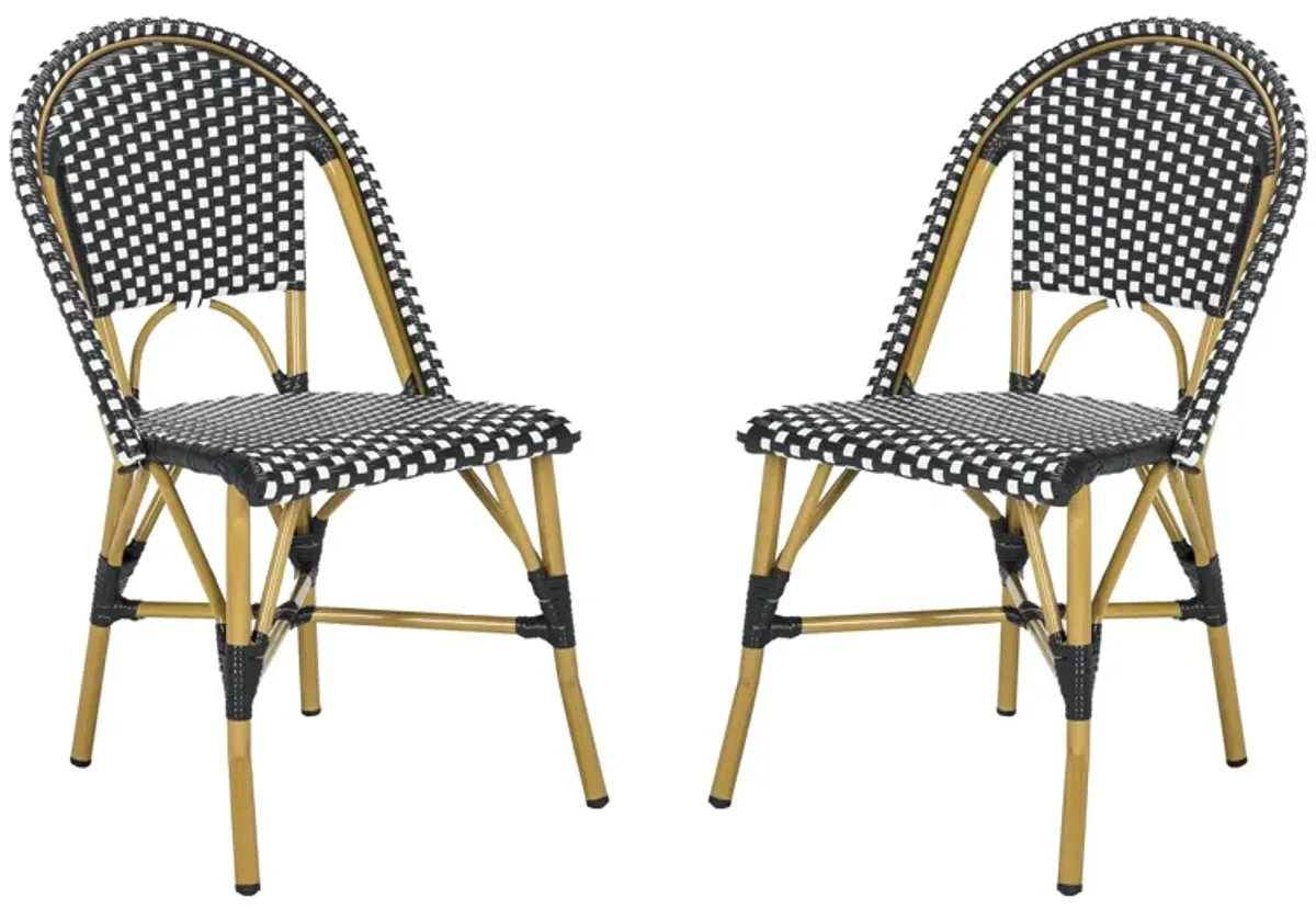 Montez Outdoor French Bistro Side Chair - Set of 2 in Iris by Safavieh