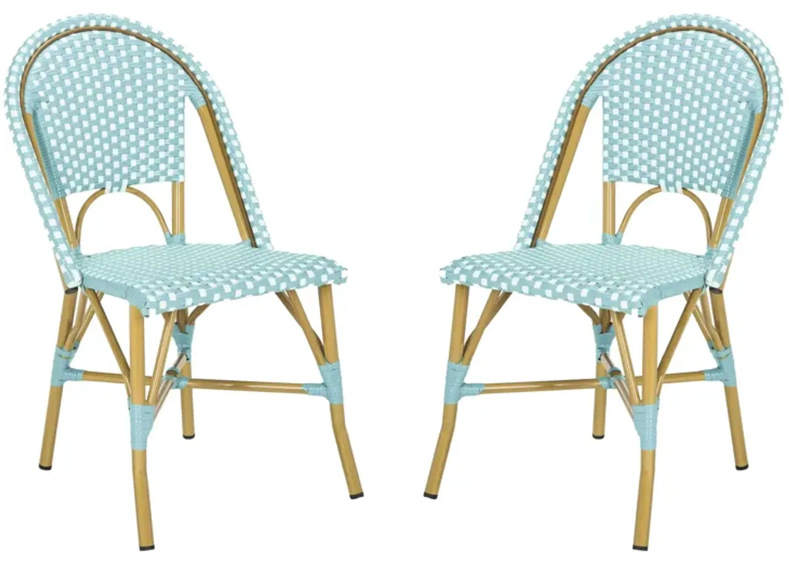 Montez Outdoor French Bistro Side Chair - Set of 2 in Breeze by Safavieh