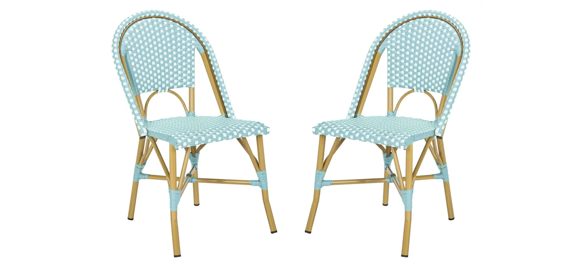 Montez Outdoor French Bistro Side Chair - Set of 2 in Breeze by Safavieh