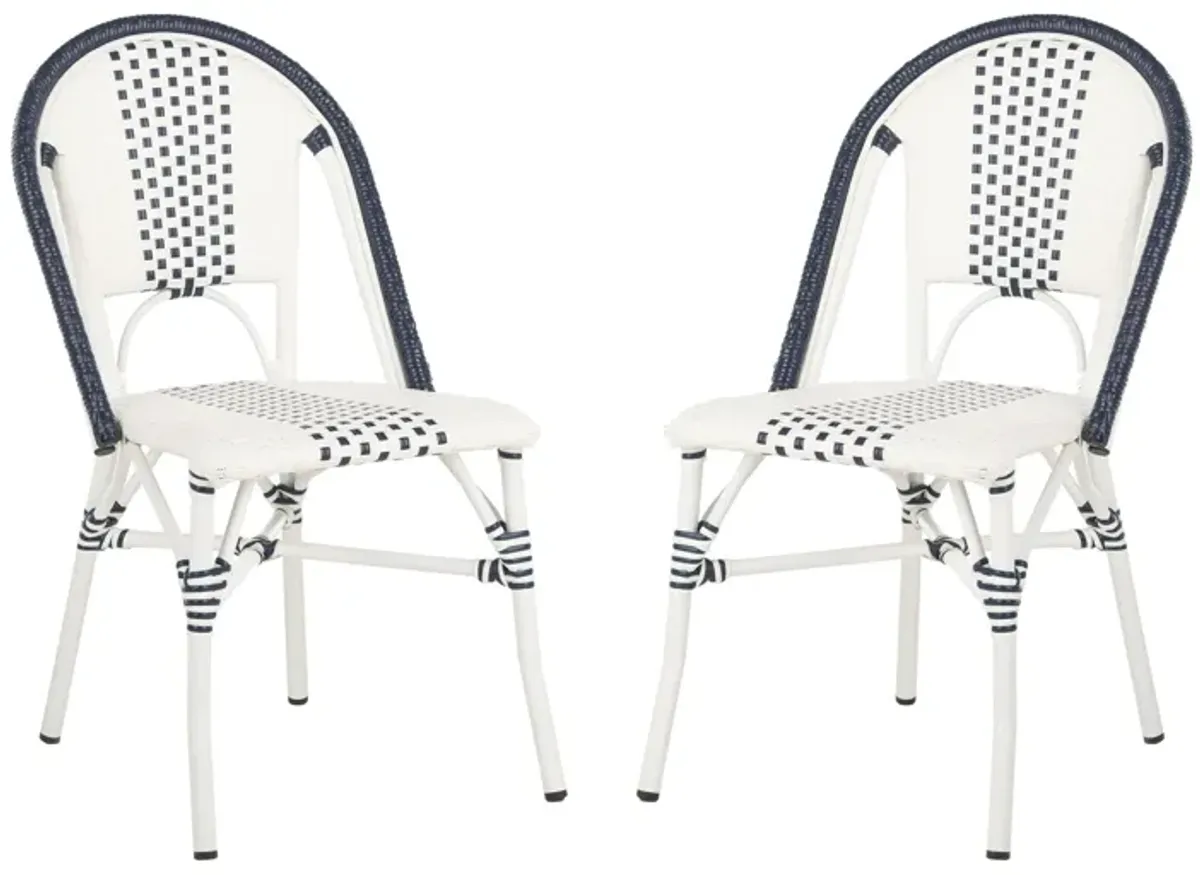 Lorma Outdoor Stackable Chair: Set of 2 in Aruba Blue by Safavieh