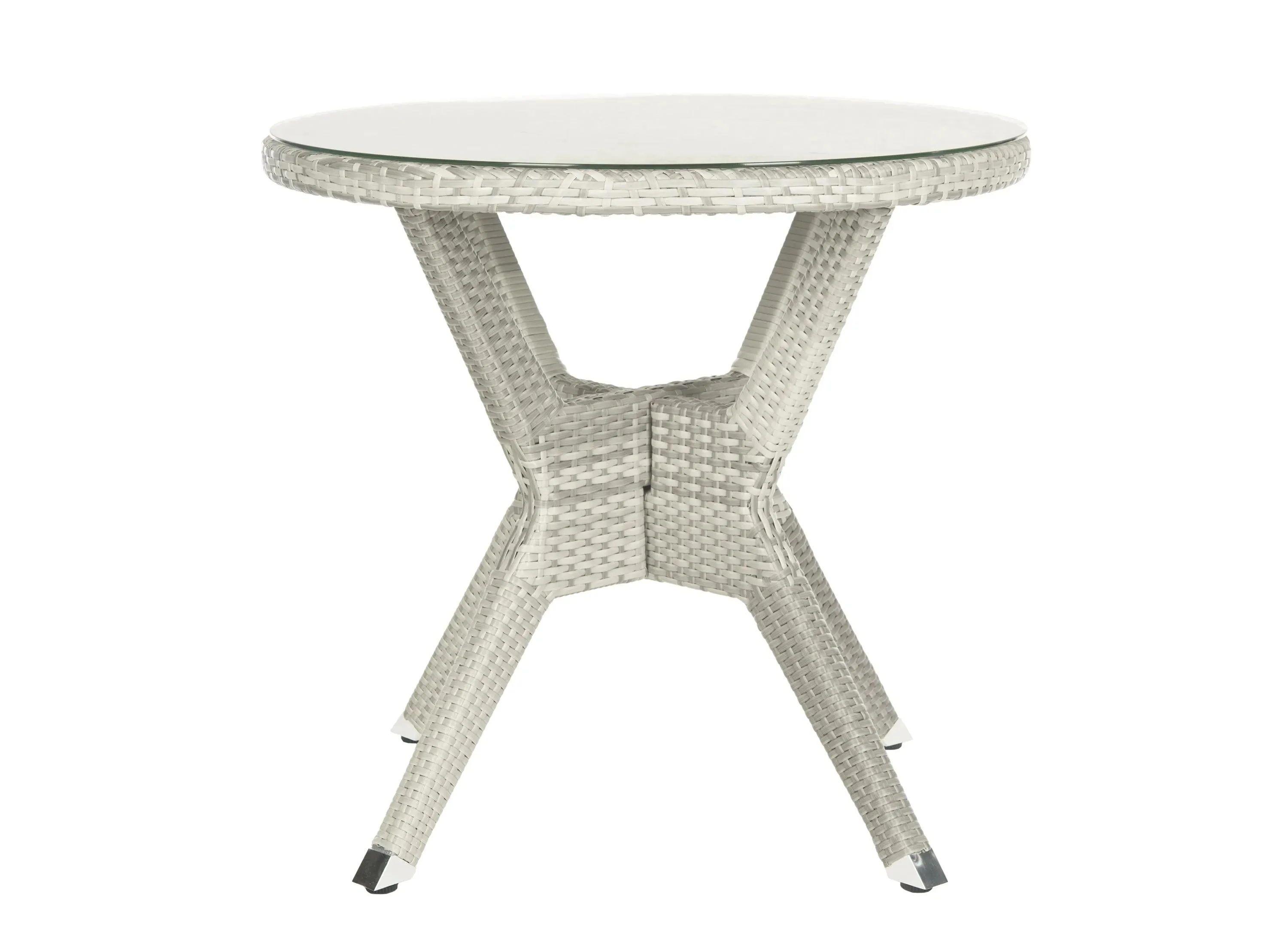 Deven Outdoor Round Dining Table in Granite by Safavieh