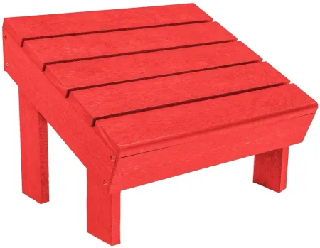 Generation Recycled Outdoor Modern Adirondack Footstool in Red by C.R. Plastic Products