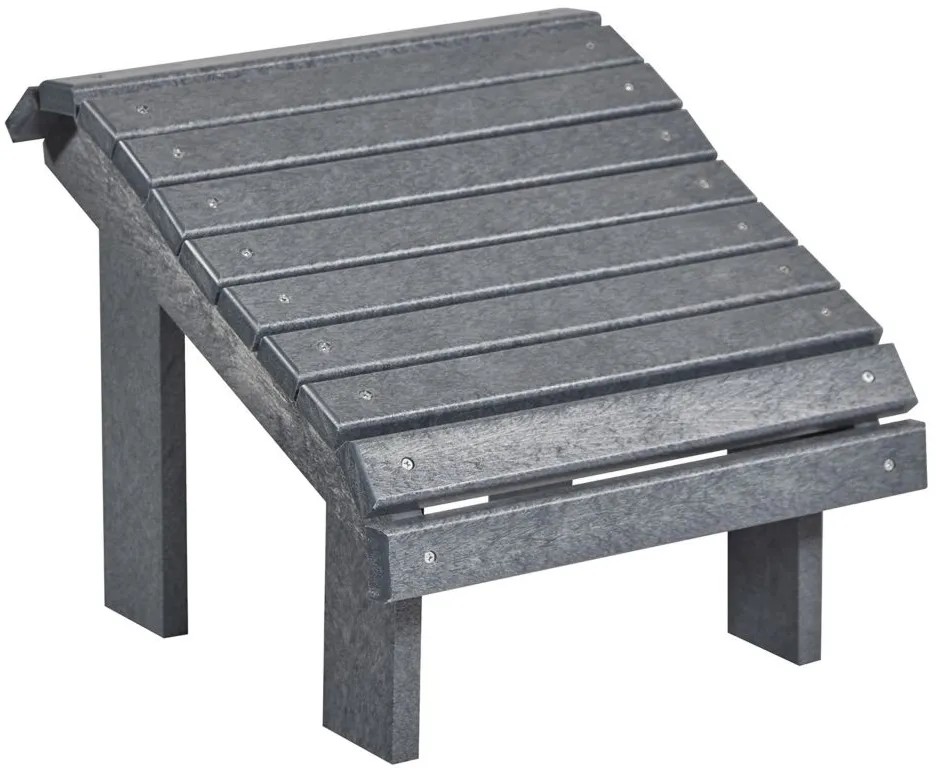 Generation Recycled Outdoor Premium Adirondack Footstool in Slate Gray by C.R. Plastic Products