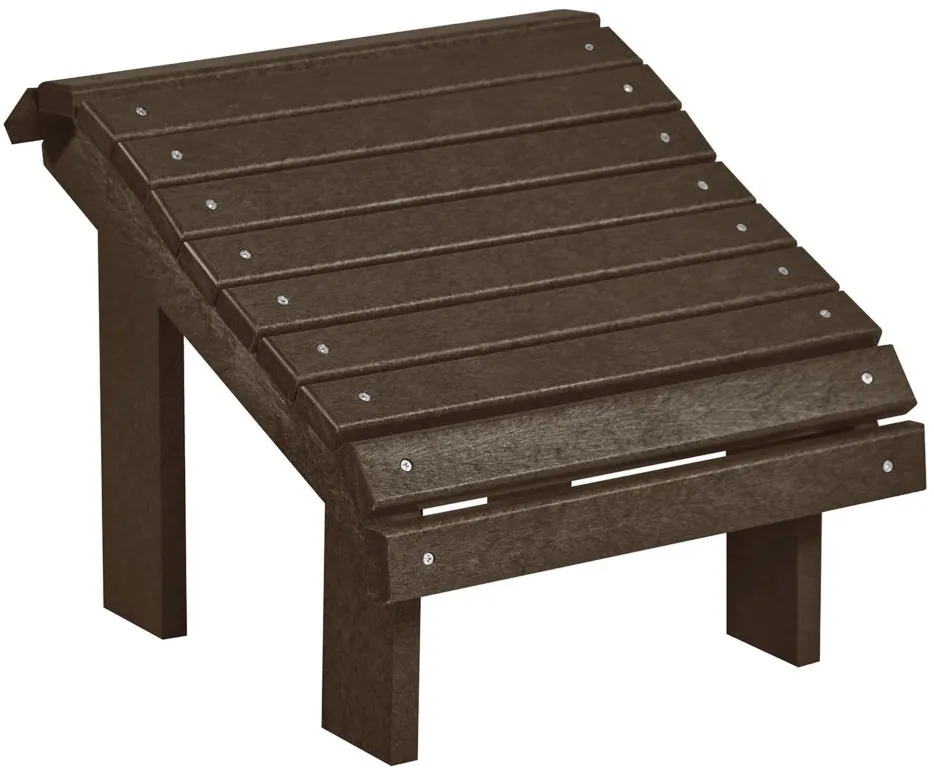 Generation Recycled Outdoor Premium Adirondack Footstool in Chocolate by C.R. Plastic Products
