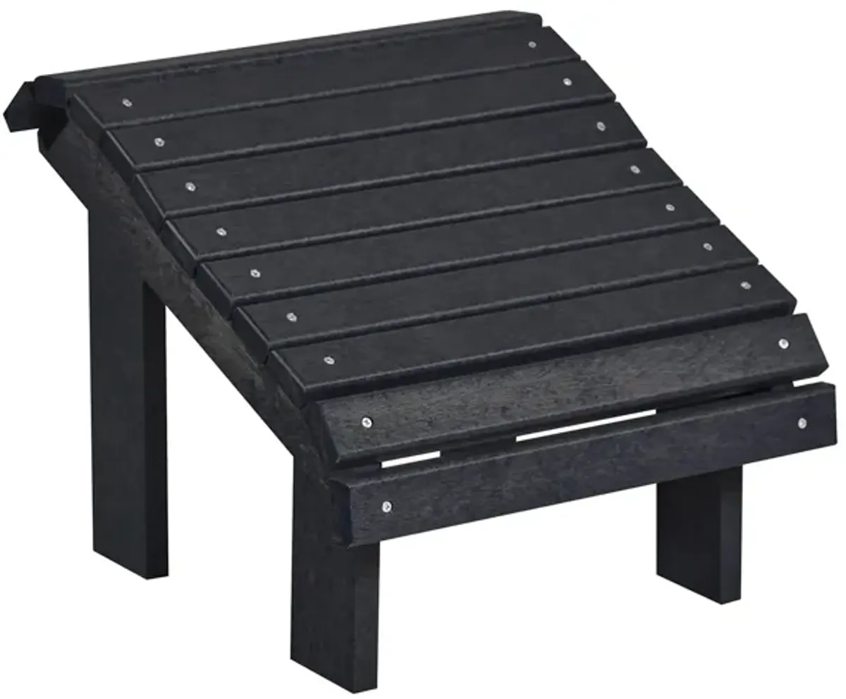 Generation Recycled Outdoor Premium Adirondack Footstool in Black by C.R. Plastic Products