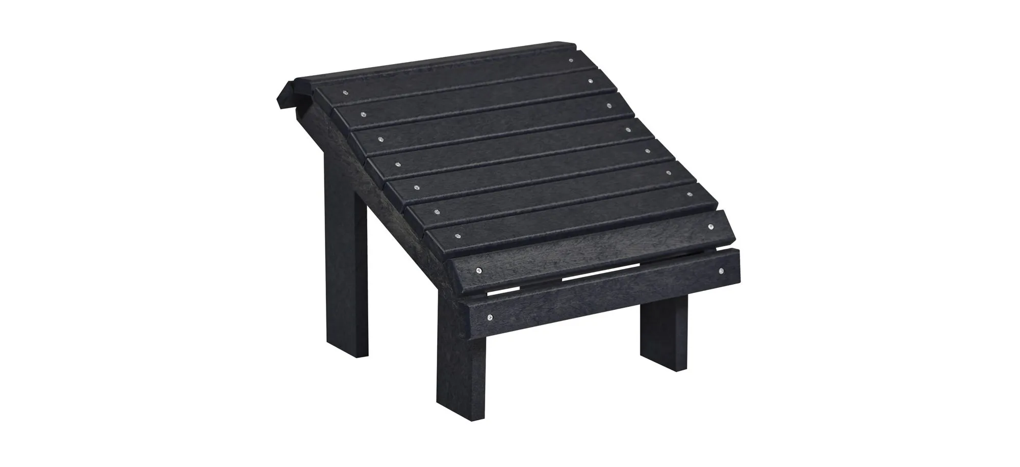 Generation Recycled Outdoor Premium Adirondack Footstool in Black by C.R. Plastic Products