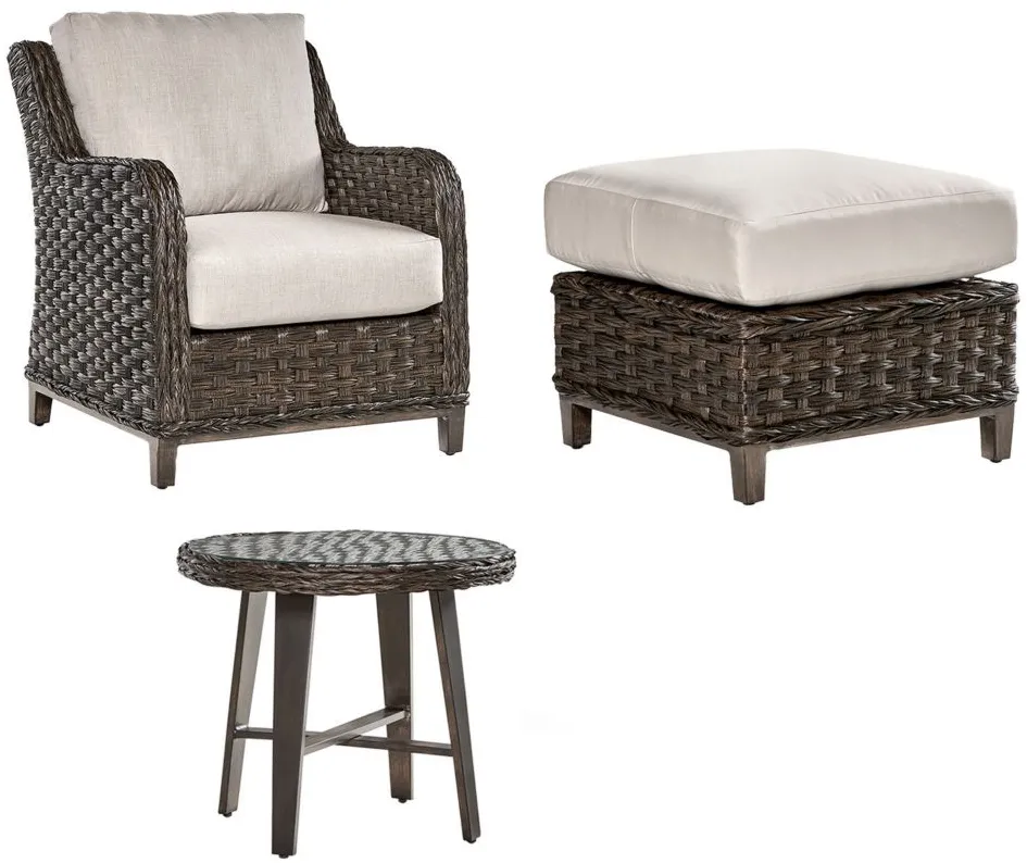 Grand Isle 3-pc.. Oudoor Living Outdoor Chair Set in Dark Carmel by South Sea Outdoor Living