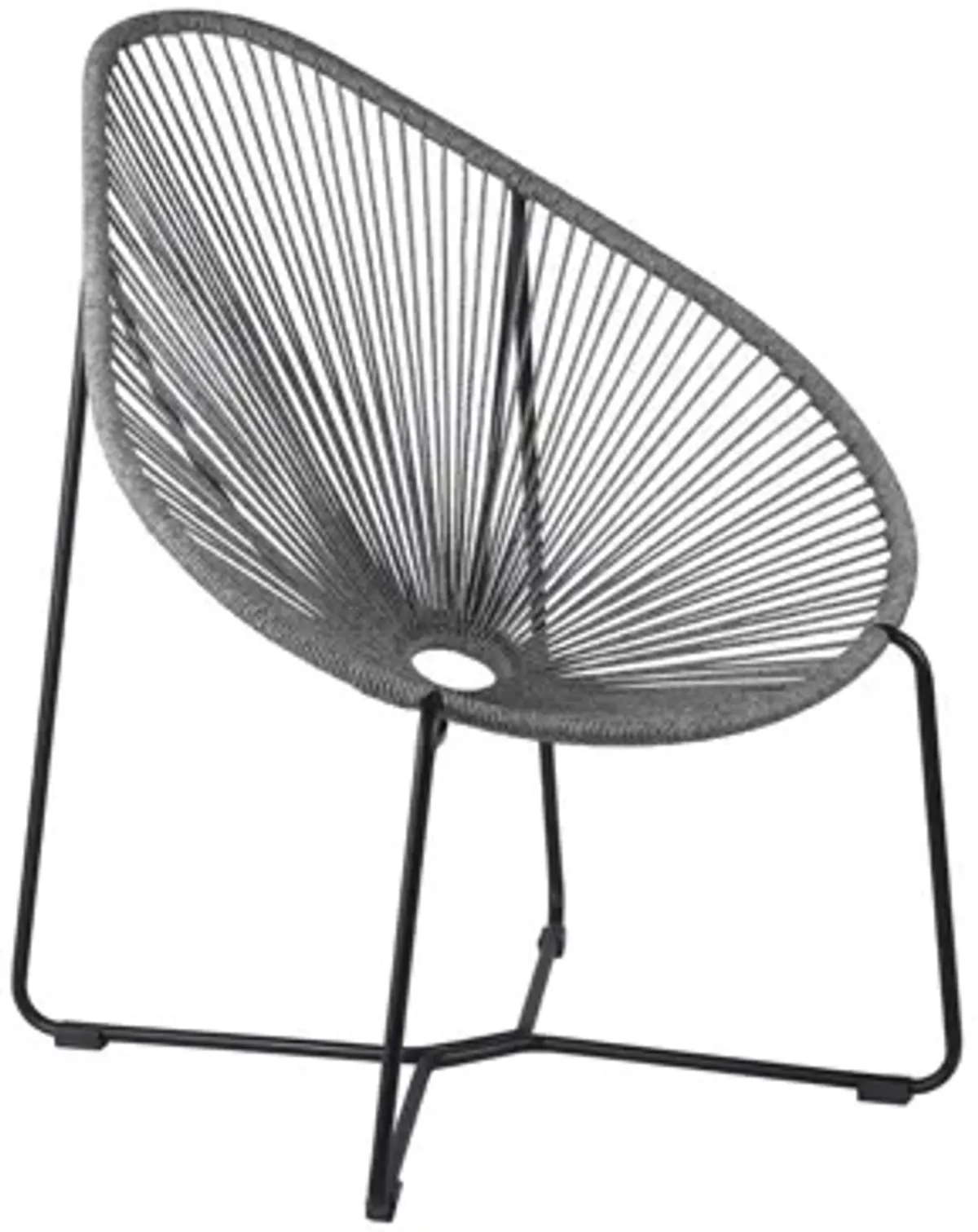 Acapulco Indoor Outdoor Steel Papasan Lounge Chair in Gray by Armen Living