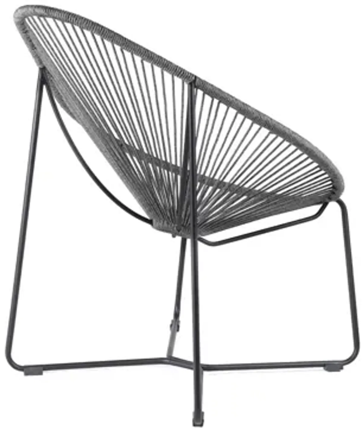 Acapulco Indoor Outdoor Steel Papasan Lounge Chair in Gray by Armen Living