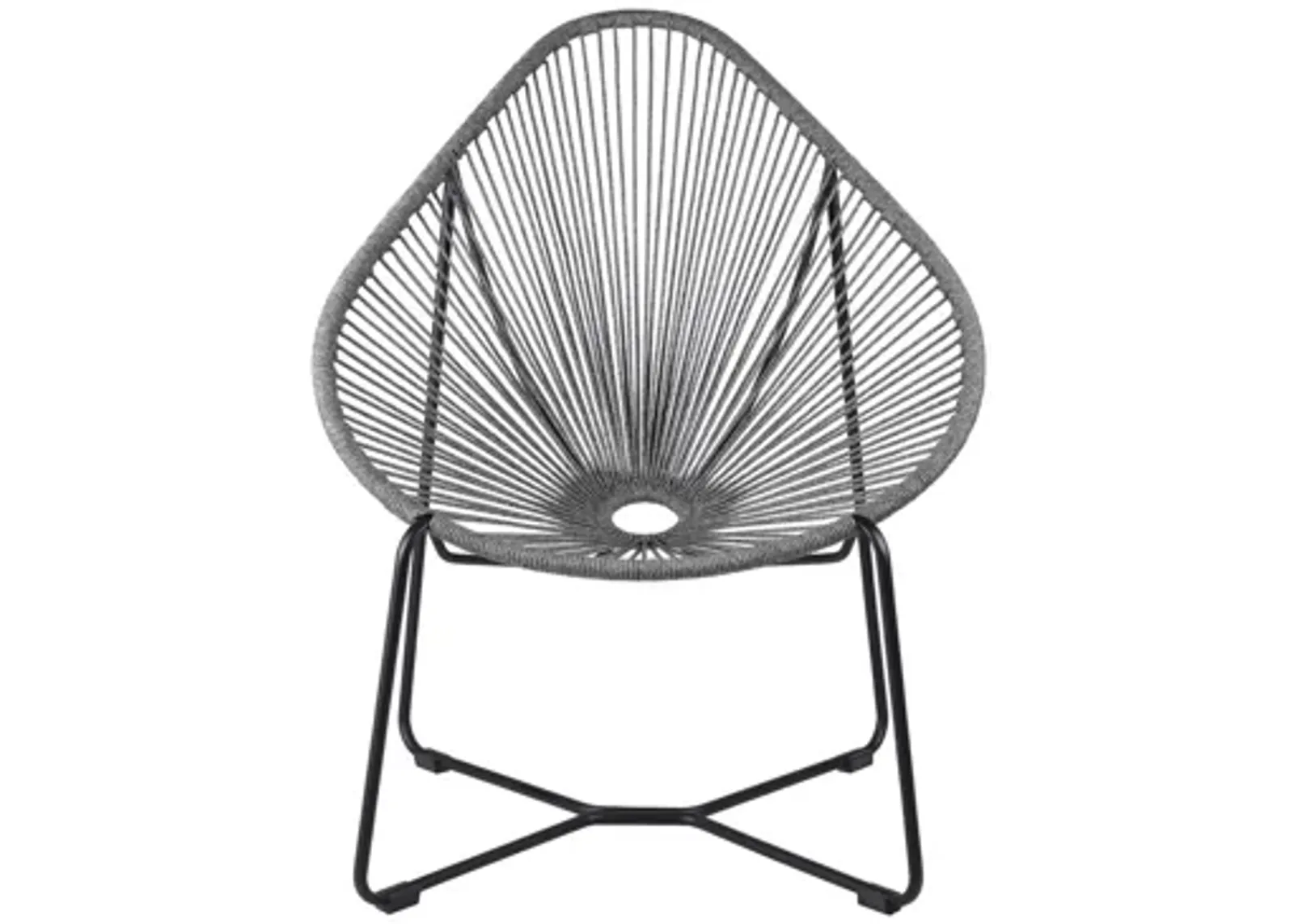 Acapulco Indoor Outdoor Steel Papasan Lounge Chair in Gray by Armen Living