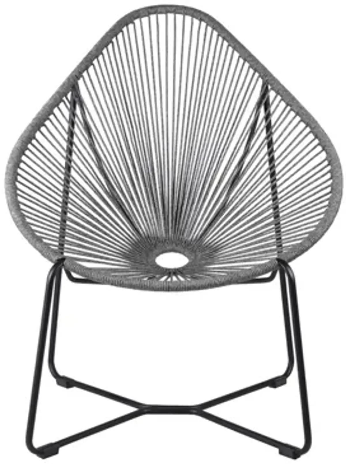 Acapulco Indoor Outdoor Steel Papasan Lounge Chair in Gray by Armen Living