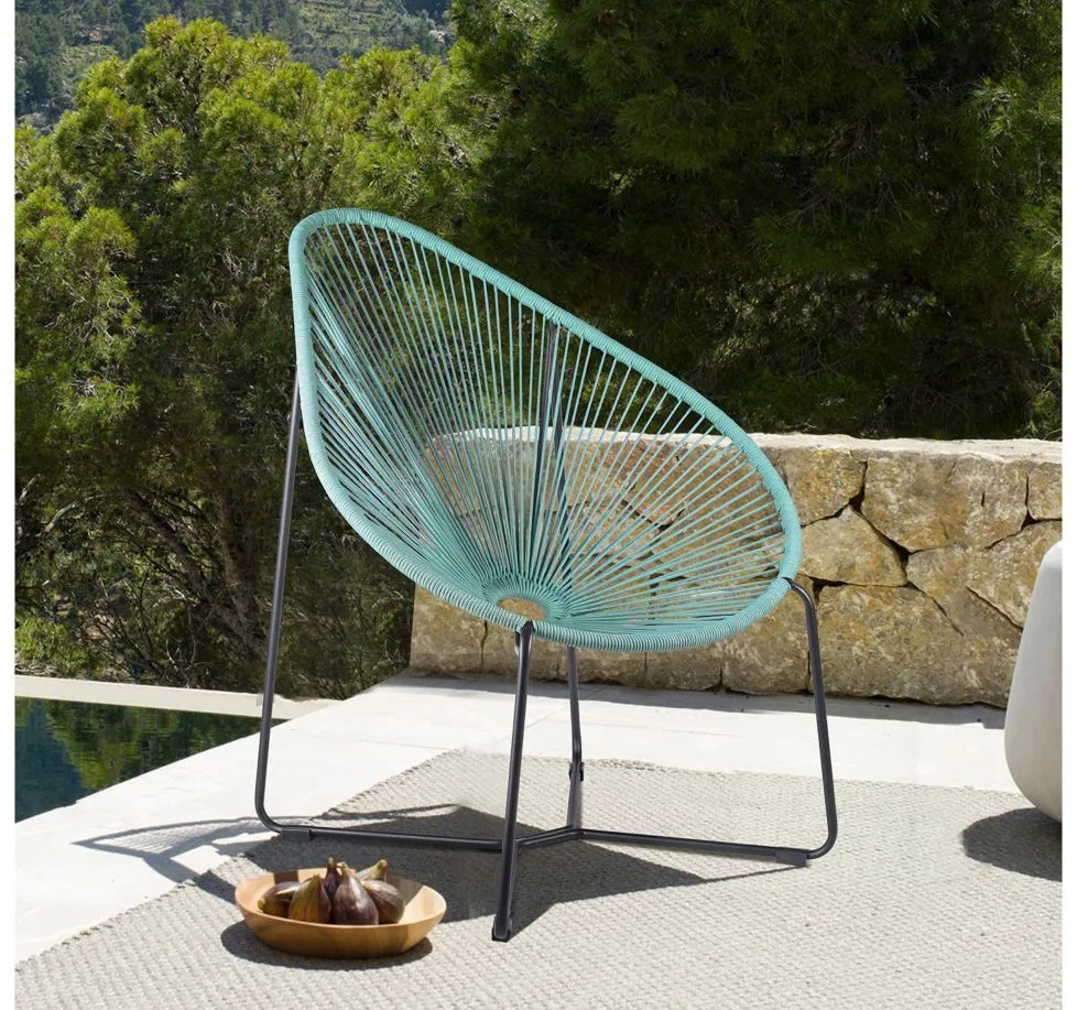 Acapulco Indoor Outdoor Steel Papasan Lounge Chair