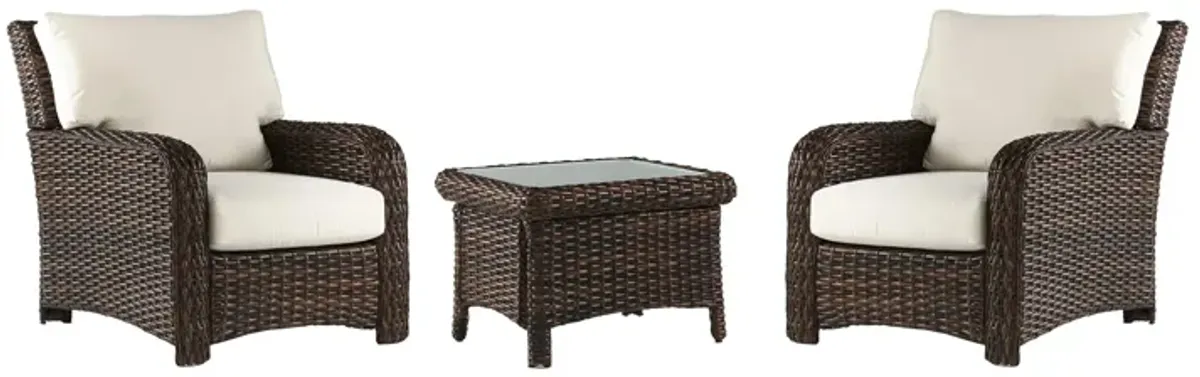 St Tropez 3 Pc Outdoor Living Outdoor Chair Set in Tobacco by South Sea Outdoor Living