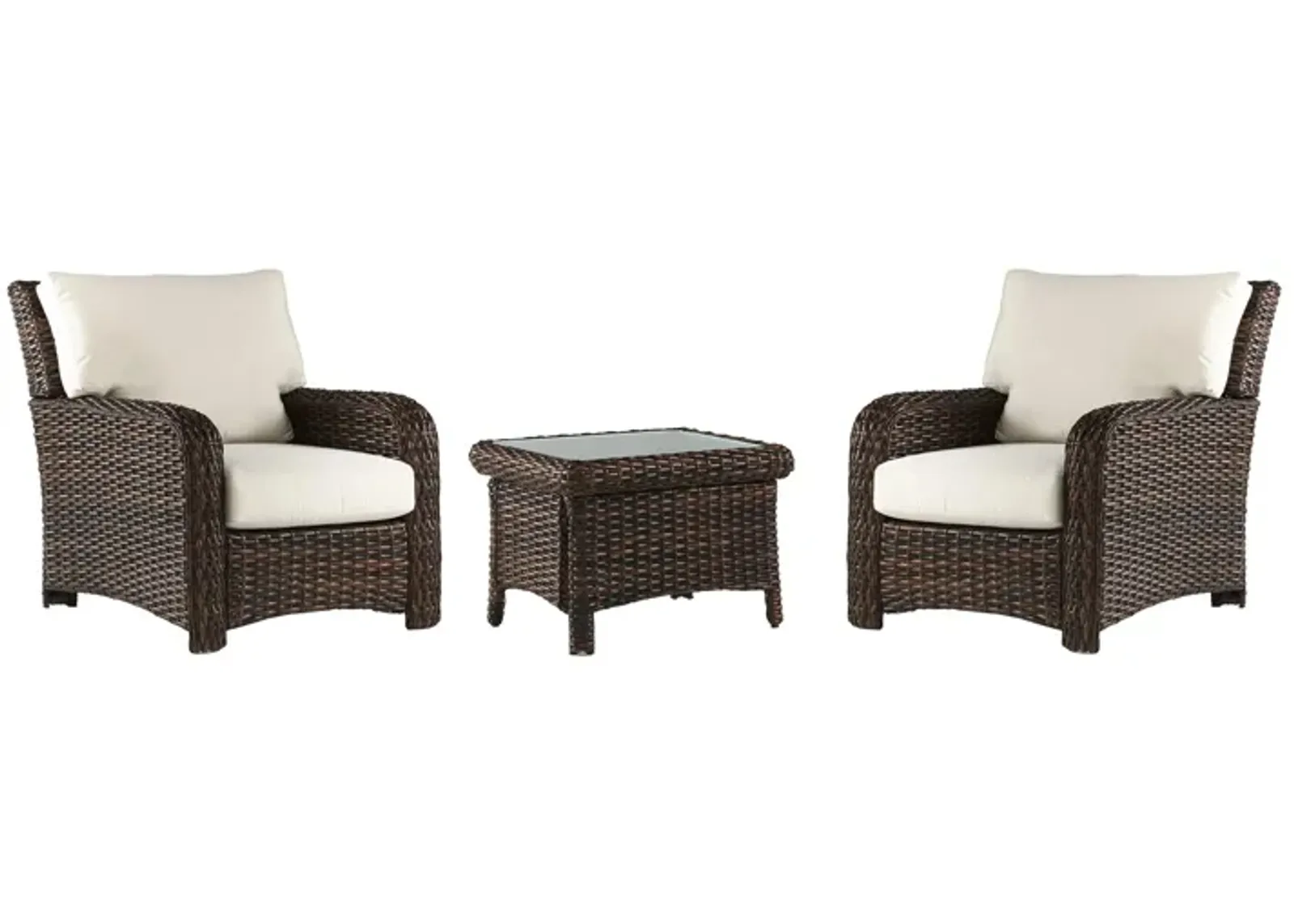 St Tropez 3 Pc Outdoor Living Outdoor Chair Set in Tobacco by South Sea Outdoor Living