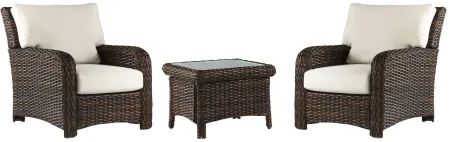 St Tropez 3 Pc Outdoor Living Outdoor Chair Set in Tobacco by South Sea Outdoor Living