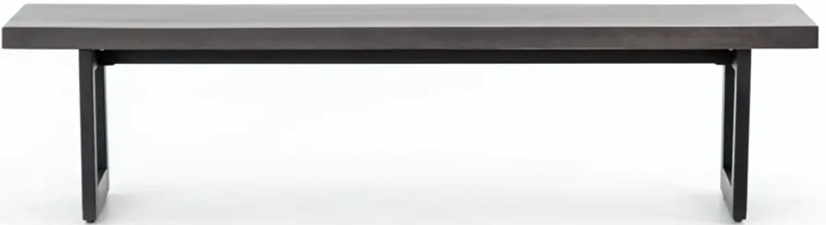 Judith Outdoor Dining Bench in Black Lavastone by Four Hands