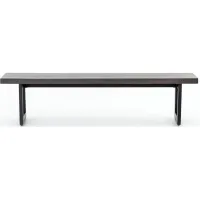Judith Outdoor Dining Bench in Black Lavastone by Four Hands