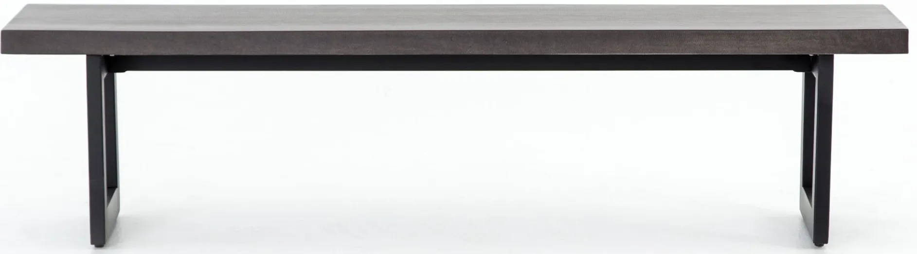 Judith Outdoor Dining Bench in Black Lavastone by Four Hands