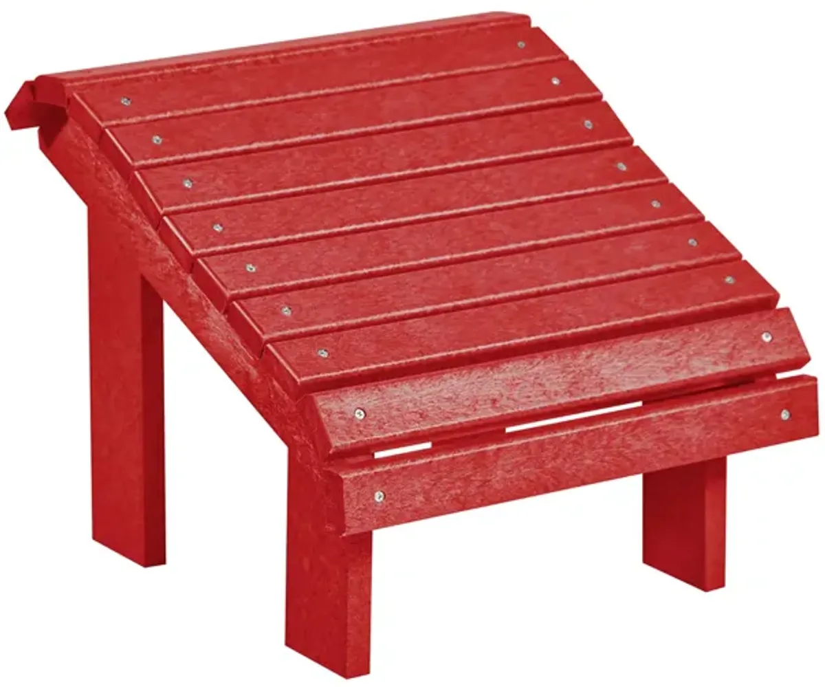 Generation Recycled Outdoor Premium Adirondack Footstool in Red by C.R. Plastic Products