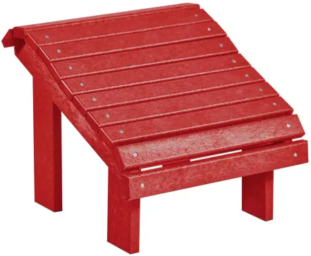 Generation Recycled Outdoor Premium Adirondack Footstool in Red by C.R. Plastic Products
