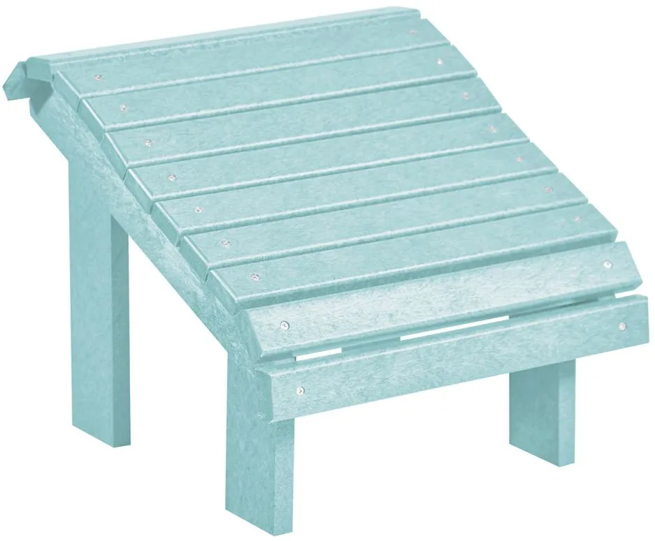Generation Recycled Outdoor Premium Adirondack Footstool in Aqua by C.R. Plastic Products