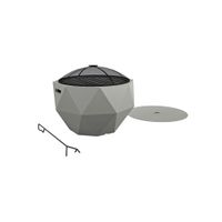 COSCO Outdoor 23" Round Wood Burning Fire Pit with Rain Cover and Accessories in Gray by DOREL HOME FURNISHINGS