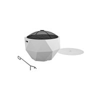 COSCO Outdoor 23" Round Wood Burning Fire Pit with Rain Cover and Accessories in White by DOREL HOME FURNISHINGS
