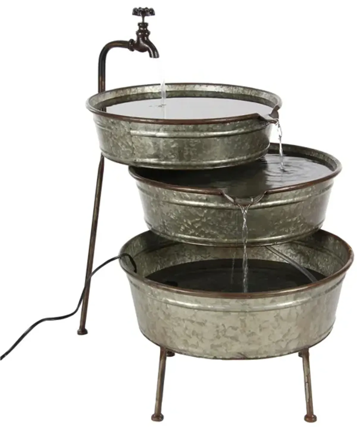 Ivy Collection Gray Metal Fountain
