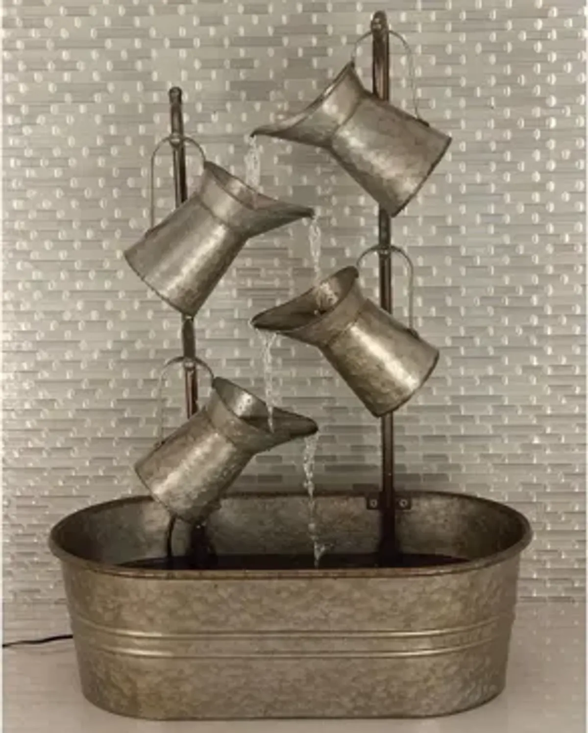 Ivy Collection Gray Metal Fountain