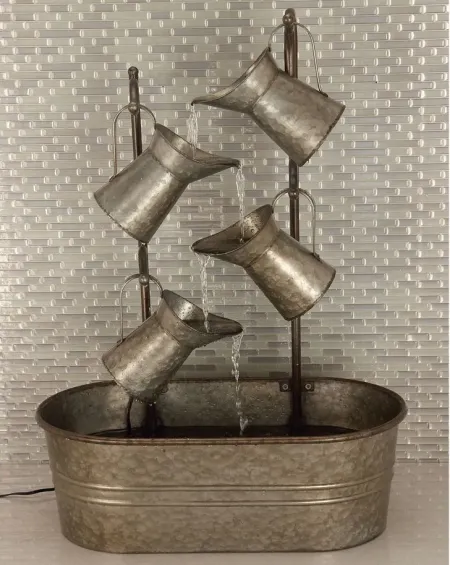 Ivy Collection Gray Metal Fountain in Gray by UMA Enterprises