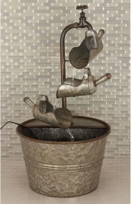 Ivy Collection Gray Metal Fountain in Gray by UMA Enterprises
