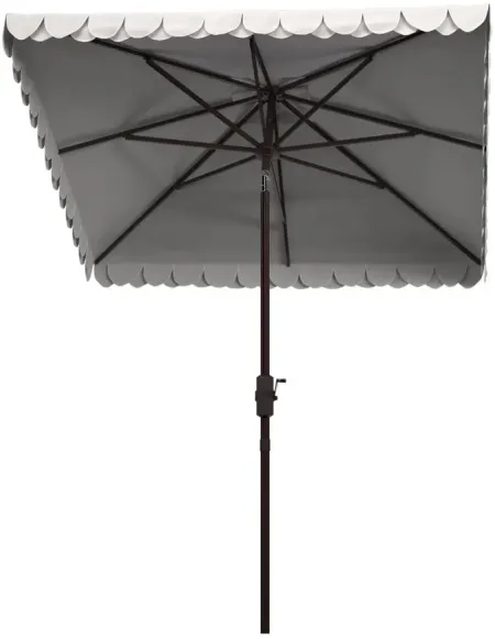 Chandler Outdoor Square Umbrella in Gray / Brown / White by Safavieh