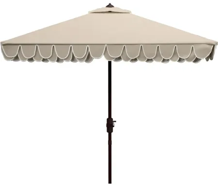 Chandler Outdoor Square Umbrella in Gray / Brown / White by Safavieh