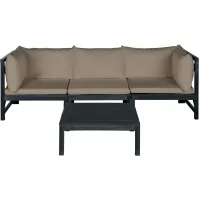 Kyoga Modular Outdoor Sectional Sofa Set in Taupe by Safavieh