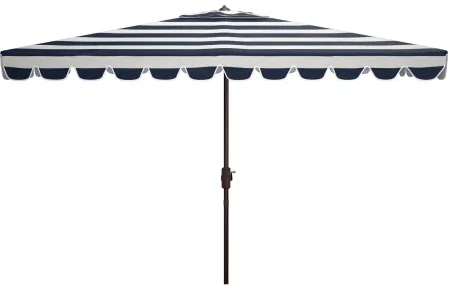 Lavinia Outdoor Rectangular Crank Umbrella in Weathered Wood by Safavieh