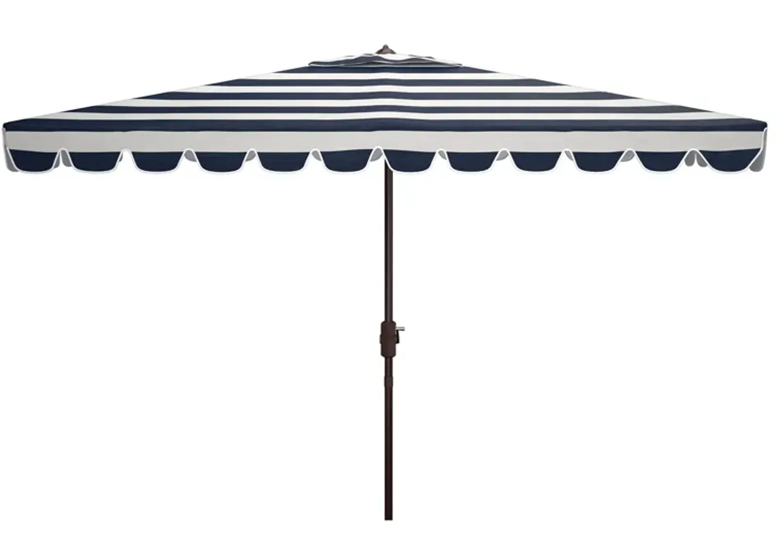 Lavinia Outdoor Rectangular Crank Umbrella in Weathered Wood by Safavieh