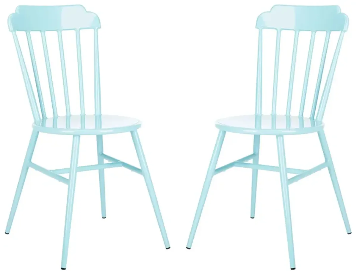 Leilani Outdoor Stackable Side Chair in Baby Blue by Safavieh