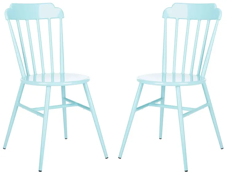 Leilani Outdoor Stackable Side Chair in Baby Blue by Safavieh