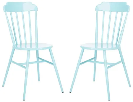Leilani Outdoor Stackable Side Chair in Baby Blue by Safavieh