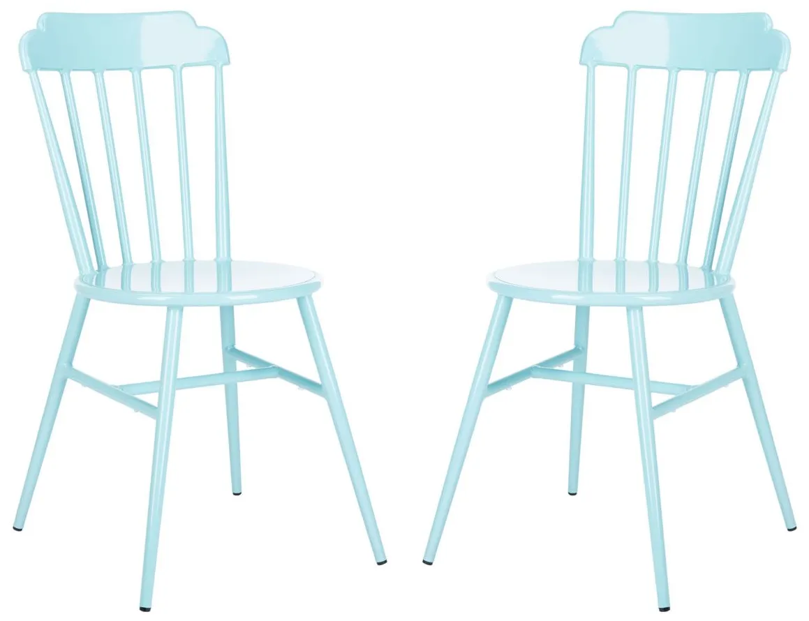Leilani Outdoor Stackable Side Chair in Baby Blue by Safavieh