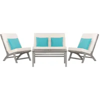 Micha 4-pc. Patio Set in Natural / Navy by Safavieh