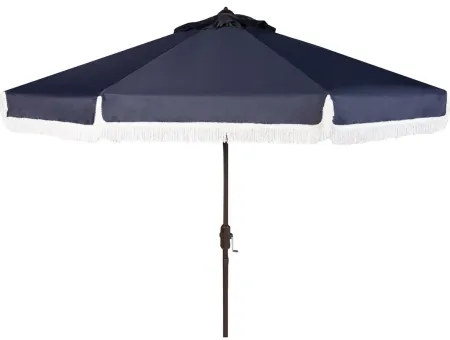Murphy Fringe Crank Outdoor Umbrella in Antique White by Safavieh