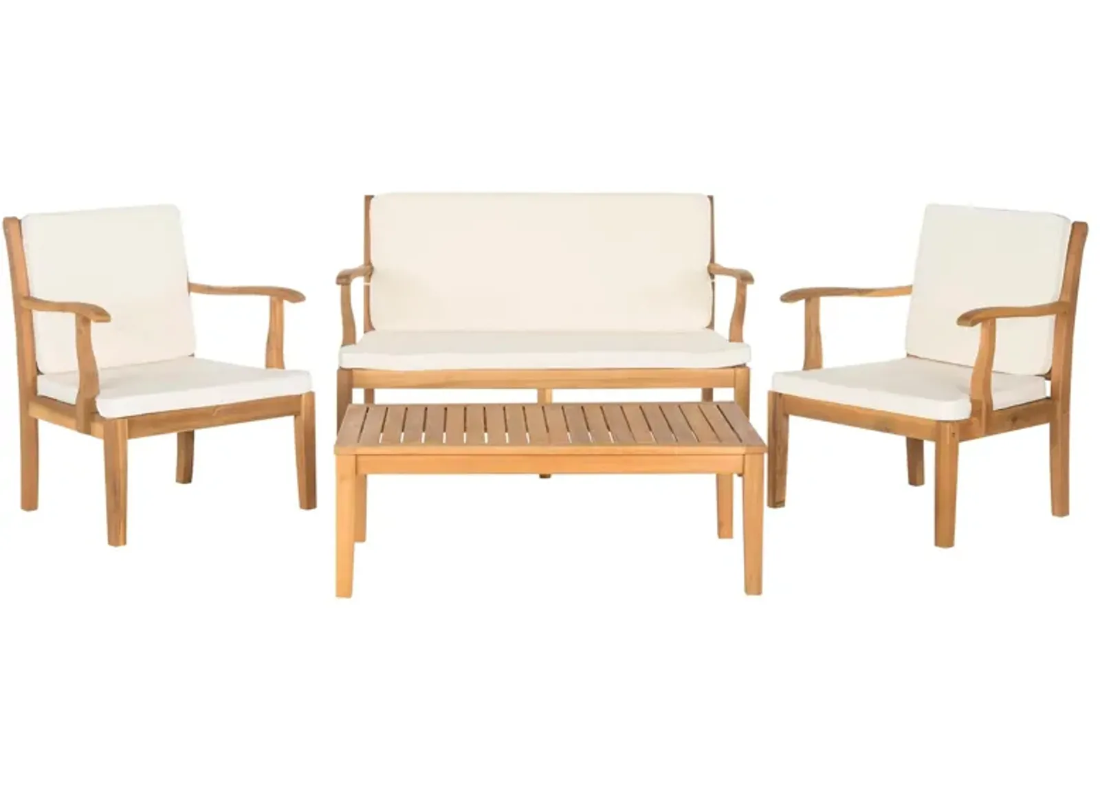 Pamella 4-pc. Patio Set in White / Navy by Safavieh