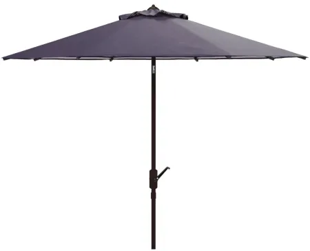 Shay Outdoor Crank Umbrella in Natural / Navy by Safavieh