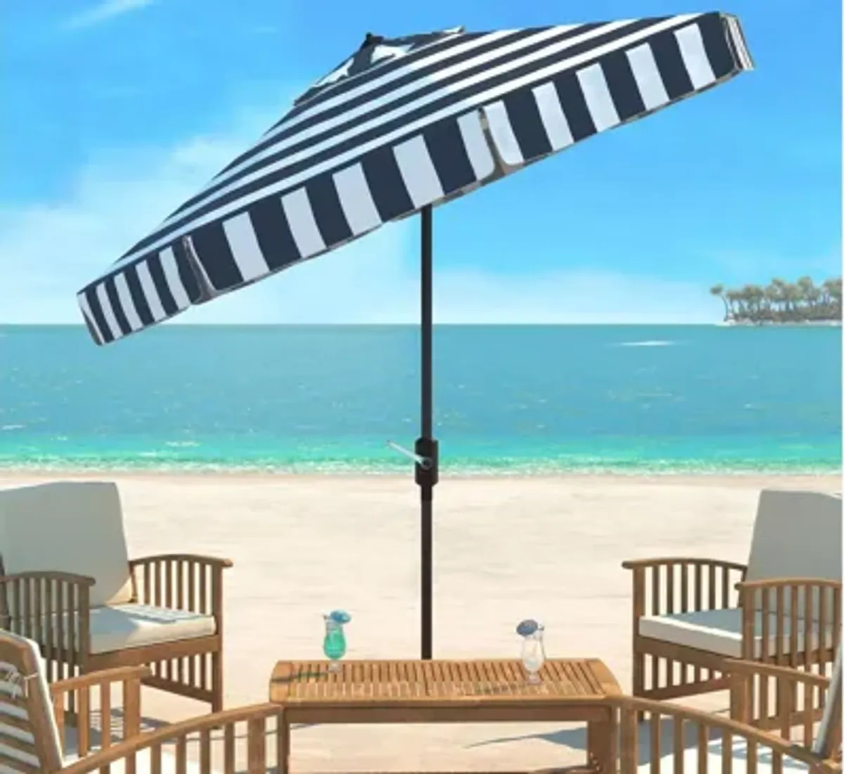 Torin Outdoor UV-Resistant Auto-Tilt Umbrella