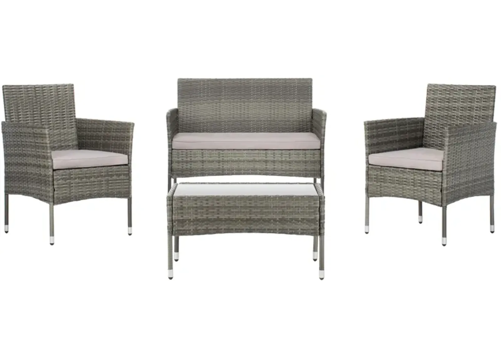 Watkins 4-pc. Patio Set in Gray / Beige by Safavieh